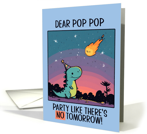Pop Pop Happy Birthday Kawaii Cartoon Dino card (1840842)