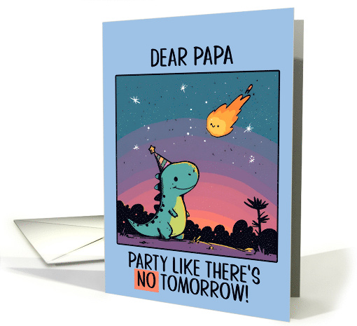 Papa Happy Birthday Kawaii Cartoon Dino card (1840844)