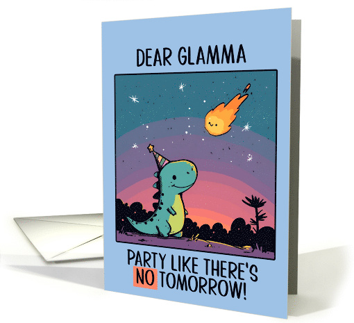 Glamma Happy Birthday Kawaii Cartoon Dino card (1840866)
