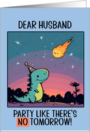 Husband Happy Birthday Kawaii Cartoon Dino card