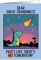 Great Grandniece Happy Birthday Kawaii Cartoon Dino card