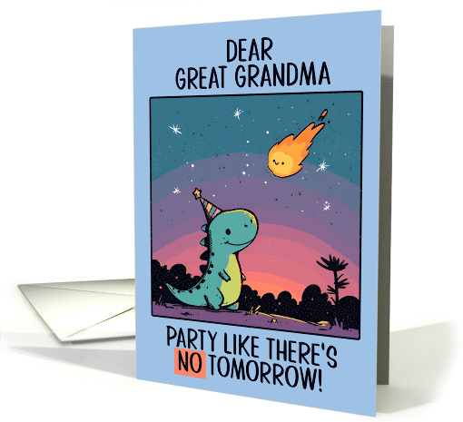 Great Grandma Happy Birthday Kawaii Cartoon Dino card (1840924)