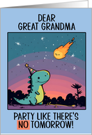Great Grandma Happy Birthday Kawaii Cartoon Dino card