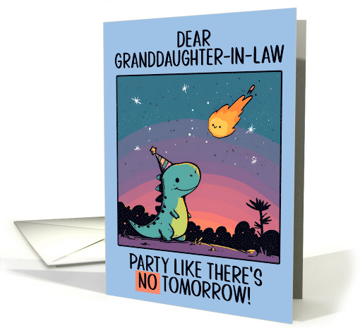 Granddaughter in Law Happy Birthday Kawaii Cartoon Dino card (1840936)