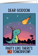 Godson Happy Birthday Kawaii Cartoon Dino card