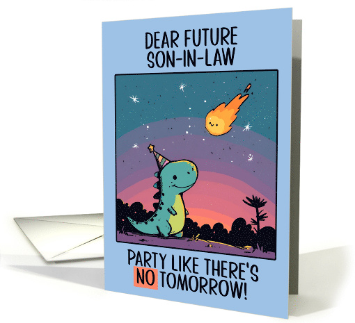 Future Son in Law Happy Birthday Kawaii Cartoon Dino card (1840970)