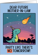 Future Mother in Law Happy Birthday Kawaii Cartoon Dino card