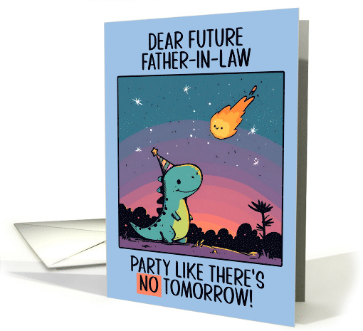 Future Father in Law Happy Birthday Kawaii Cartoon Dino card (1840978)