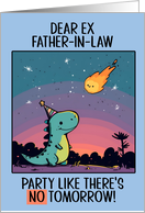 Ex Father in Law Happy Birthday Kawaii Cartoon Dino card