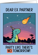 Ex Partner Happy Birthday Kawaii Cartoon Dino card