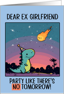 Ex Girlfriend Happy Birthday Kawaii Cartoon Dino card