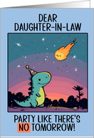 Daughter in Law Happy Birthday Kawaii Cartoon Dino card
