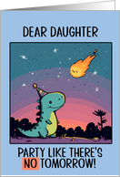 Daughter Happy Birthday Kawaii Cartoon Dino card