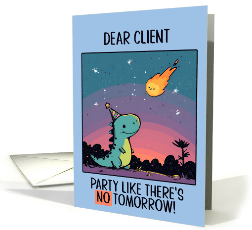 Client Happy Birthday Kawaii Cartoon Dino card (1841060)