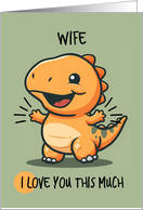 Wife Cartoon Kawaii Dino Love card