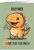 Partner Cartoon Kawaii Dino Love card