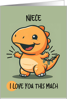 Niece Cartoon Kawaii Dino Love card