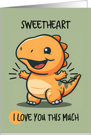 Sweetheart Cartoon Kawaii Dino Love card