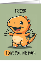 Friend Cartoon Kawaii Dino Love card