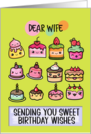 Wife Happy Birthday Sweet Kawaii Birthday Cakes card