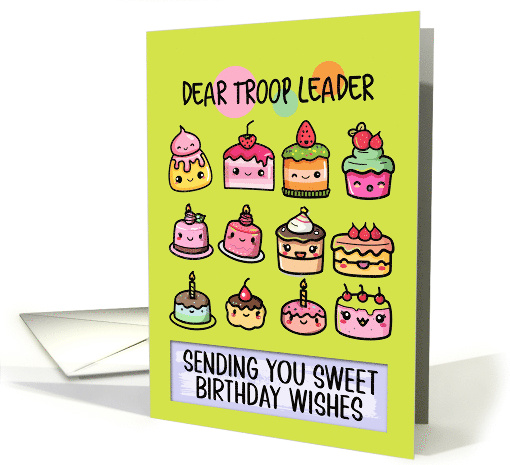 Troop Leader Happy Birthday Sweet Kawaii Birthday Cakes card (1841278)