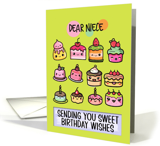 Niece Happy Birthday Sweet Kawaii Birthday Cakes card (1841320)