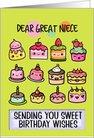 Great Niece Happy Birthday Sweet Kawaii Birthday Cakes card