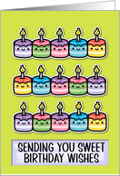 Happy Birthday Sweet Kawaii Birthday Cakes card