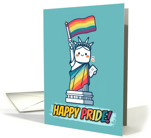 Happy Pride kawaii Rainbow Lady Liberty card (1841862)