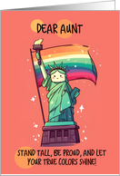 Aunt Happy Pride Kawaii Rainbow Lady Liberty card