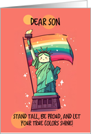 Son Happy Pride Kawaii Rainbow Lady Liberty card
