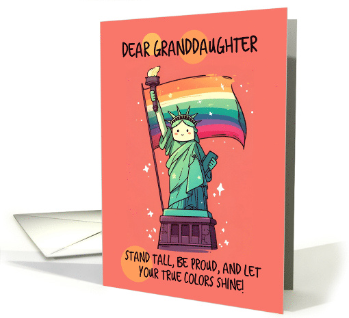 Granddaughter Happy Pride Kawaii Rainbow Lady Liberty card (1842068)