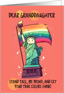 Granddaughter Happy Pride Kawaii Rainbow Lady Liberty card