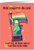 Daughter in Law Happy Pride Kawaii Rainbow Lady Liberty card