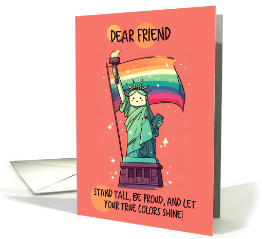 Friend Happy Pride Kawaii Rainbow Lady Liberty card (1842080)