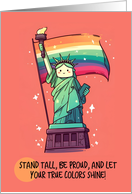 Happy Pride Kawaii Rainbow Lady Liberty card