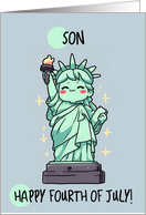 Son Happy 4th of July Kawaii Lady Liberty card