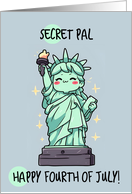 Secret Pal Happy 4th of July Kawaii Lady Liberty card