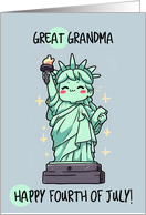 Great Grandma Happy 4th of July Kawaii Lady Liberty card
