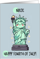 Niece Happy 4th of July Kawaii Lady Liberty card