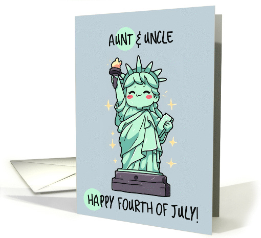 Aunt and Uncle Happy 4th of July Kawaii Lady Liberty card (1842548)