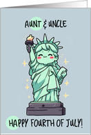 Aunt and Uncle Happy 4th of July Kawaii Lady Liberty card