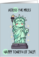 Across the Miles Happy 4th of July Kawaii Lady Liberty card