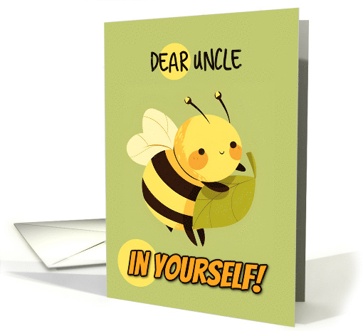 Uncle Encouragement Kawaii Bee with Leaf card (1842604)