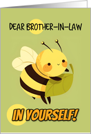Brother in Law Encouragement Kawaii Bee with Leaf card