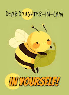 Daughter in Law Encouragement Kawaii Bee with Leaf