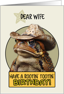 Wife Happy Birthday Country Cowboy Toad card