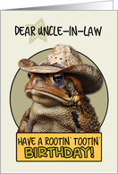 Uncle in Law Happy Birthday Country Cowboy Toad card