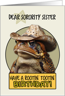 Sorority Sister Happy Birthday Country Cowboy Toad card