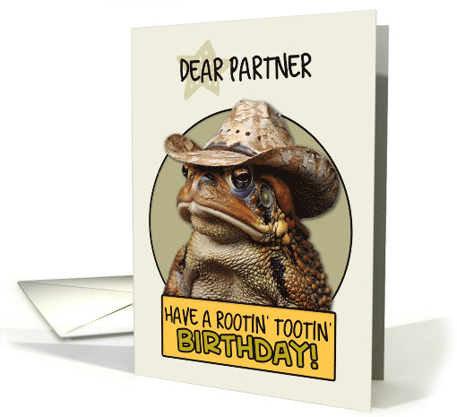 Partner Happy Birthday Country Cowboy Toad card (1843024)